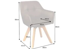 Design Stuhl LOFT antik braun Microfaser drehbar massiv Buchenholz mit Armlehne