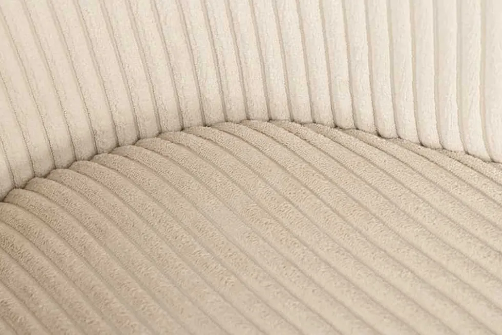Design Stuhl LYON beige Cord schwarze Metallbeine