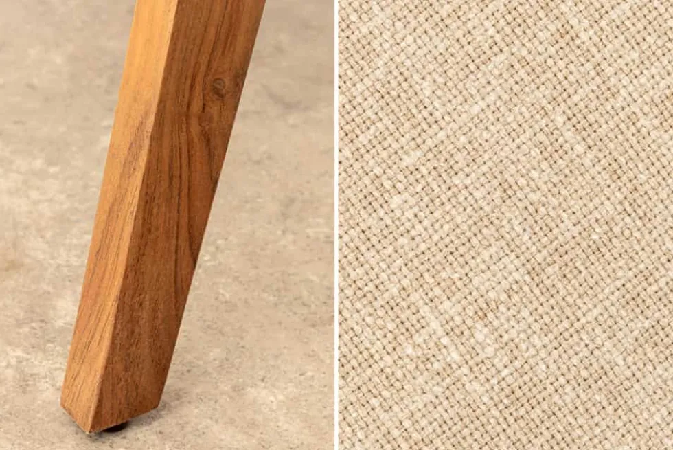 Design Stuhl MAMMUT beige natur massives Akazienholz honey finish
