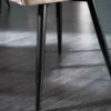 Design Stuhl MILANO champagner beige Samt mit Armlehne gepolstert schwarze Metallbeine