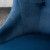 Design Stuhl MODERN BAROCK royalblau Samt mit silbernem Löwenkopf