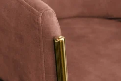 Design Stuhl NOBLESSE rosé Samt golden verchromtes Metallgestell Retro-Look