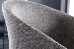 Design Stuhl NORDIC STAR grau Strukturstoff Massivholz mit Armlehne gepolstert