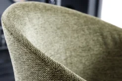 Design Stuhl NORDIC STAR grün Strukturstoff Massivholz schwarz mit Armlehne gepolstert