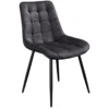 Design Stuhl ROADSTAR grau Samt schwarze Metallbeine