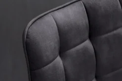 Design Stuhl ROADSTAR grau Samt schwarze Metallbeine