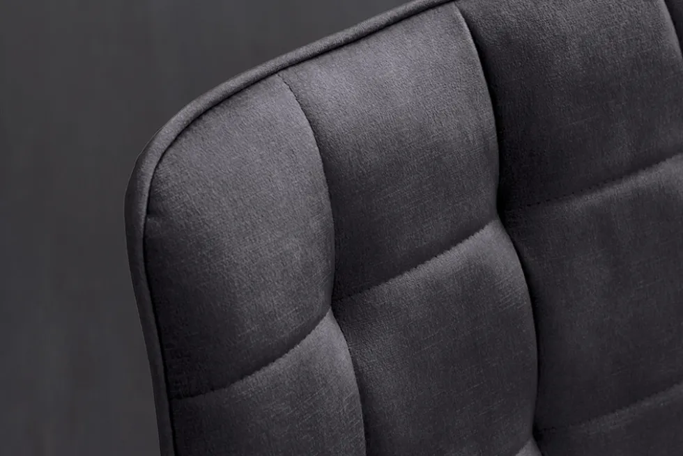 Design Stuhl ROADSTAR grau Samt schwarze Metallbeine