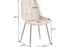 Design Stuhl ROADSTAR grau Samt schwarze Metallbeine