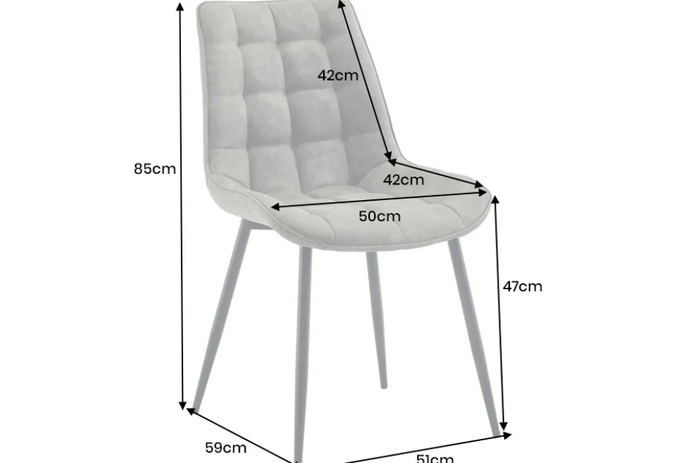 Design Stuhl ROADSTAR taupe schwarze Metallbeine