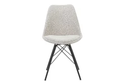 Design Stuhl SCANDINAVIA MEISTERSTÜCK beige grau Chenille schwarz Metallgestell