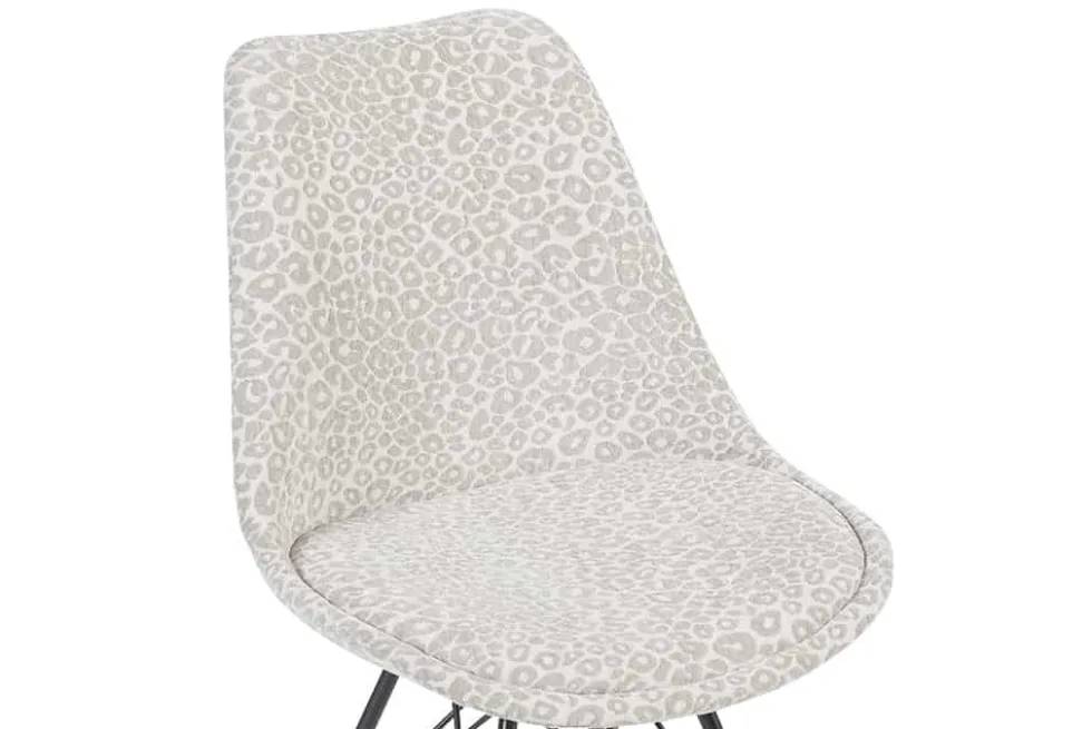 Design Stuhl SCANDINAVIA MEISTERSTÜCK beige grau Chenille schwarz Metallgestell