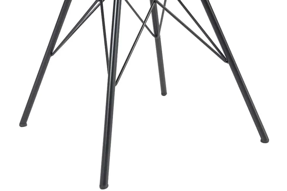 Design Stuhl SCANDINAVIA MEISTERSTÜCK beige grau Chenille schwarz Metallgestell