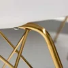 Design Stuhl SCANDINAVIA MEISTERSTÜCK weiß goldene Beine