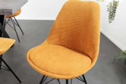 Design Stuhl SCANDINAVIA MEISTERSTÜCK senfgelb Cord schwarze Metallbeine
