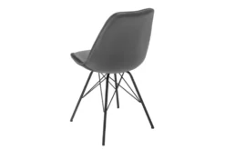 Design Stuhl SCANDINAVIA MEISTERSTÜCK grau Samt schwarze Metallbeine