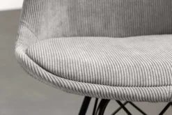 Design Stuhl SCANDINAVIA MEISTERSTÜCK grau Cord schwarz Metall-Gestell