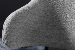 Design Stuhl VOGUE grau Bouclé schwarze Metallbeine