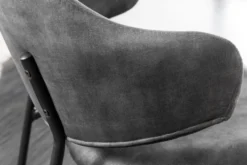 Design Stuhl VOGUE grau Samt schwarze Metallbeine