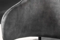 Design Stuhl VOGUE grau Samt schwarze Metallbeine