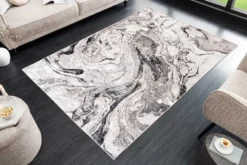 Design Teppich ART RUGS 230x160cm weiß grau Flachgewebe Indoor