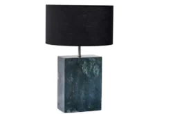 Design Tischlampe NOBLE 55cm grün Marmorfuß Stoffschirm