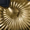 Design Tischlampe SHELL 60cm gold schwarz Metall Stoffschirm maritim