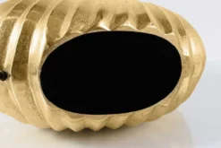 Design Tischlampe SHELL 60cm gold schwarz Metall Stoffschirm maritim
