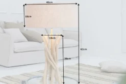Design Treibholz Tischleuchte WILD NATURE 62cm sand mit Leinenschirm
