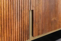 Design TV-Board GATSBY 160cm braun gold Mangoholz Marmor Metallgestell