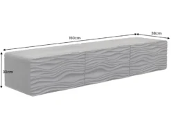 Design TV-Board WAVE 160cm schwarz Mangoholz mit 3D Schnitzereien hängend