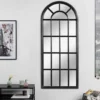 Design Wandspiegel CASTILLO 140cm schwarz Landhausstil Fenster