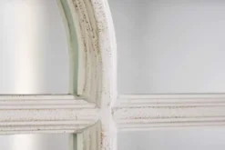 Design Wandspiegel CASTILLO 100cm weiß Landhausstil Fensterspiegel Rundbogen Shabby Chic