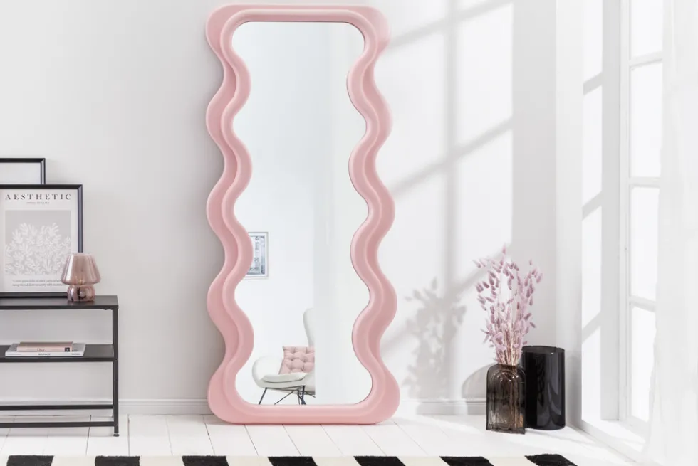 Design Wandspiegel CURVY 160cm rosa