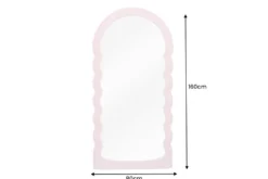 Design Wandspiegel WAVE 160cm rosa