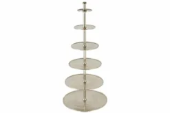 Design XXL Etagere ABSTRACT 180cm silber Metall mit sechs Etagen handmade