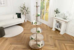 Design XXL Etagere ABSTRACT 180cm silber Metall mit sechs Etagen handmade