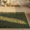 3D Hochflor Teppich DUNE 230x160cm dunkelgrün Hoch-Tief-Effekt
