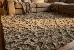 3D Hochflor Teppich DUNE 230x160cm taupe Hoch-Tief-Effekt