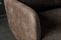 Drehbarer Design Barhocker BIG GEORGE taupe Samt Taschenfederkern mit Armlehnen Metall