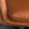 Drehbarer Design Barhocker BIG GEORGE cognac Echtleder höhenverstellbar mit Armlehnen