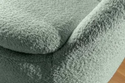 Drehbarer Design Sessel ALPINE salbei Bouclé 360° mit Armlehnen