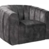 Drehbarer Design Sessel BABYLON dunkelgrau Samt Lounge Cocktailsessel