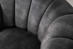 Drehbarer Design Sessel BABYLON dunkelgrau Samt Lounge Cocktailsessel