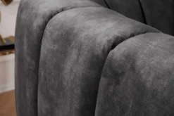 Drehbarer Design Sessel BABYLON dunkelgrau Samt Lounge Cocktailsessel