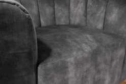 Drehbarer Design Sessel BABYLON dunkelgrau Samt Lounge Cocktailsessel