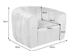 Drehbarer Design Sessel BABYLON champagner Samt Lounge Cocktailsessel