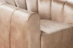 Drehbarer Design Sessel BABYLON champagner Samt Lounge Cocktailsessel