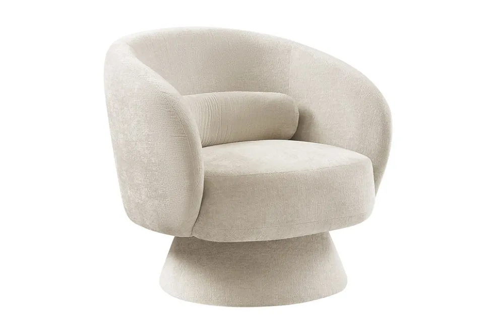 Drehbarer Design Sessel BOSSA NOVA beige Chenille