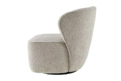 Drehbarer Design Sessel GATSBY taupe Bouclé Tweed Soft 360°