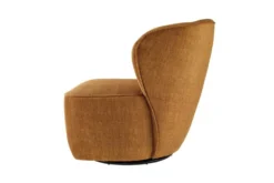 Drehbarer Design Sessel GATSBY senfgelb Samt 360°